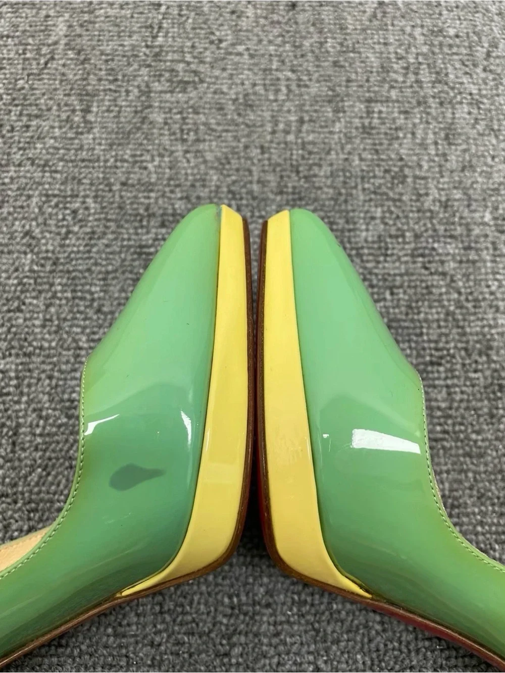 Christian Louboutin Glossy Mint Green Patent Pointed-Toe Pumps